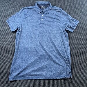 Rugby University Polo Shirt Mens XL Blue Heathered Short Sleeve Lion Logo Casual